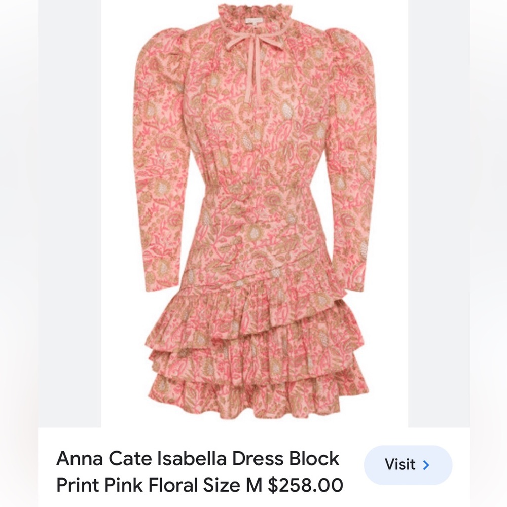Anna Cate Isabella Dress Block Print Pink Floral